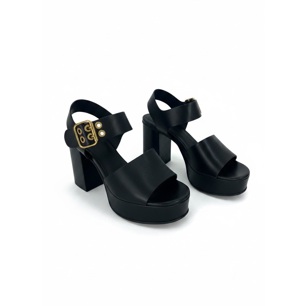 See By Chloe Lexy Leather Platform Sandals Black Size 36